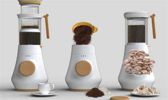 新型咖啡机 即可磨咖啡也可种蘑菇
