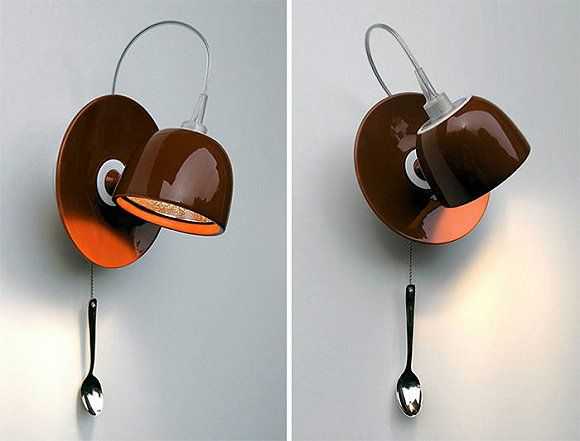 咖啡杯形状的壁灯