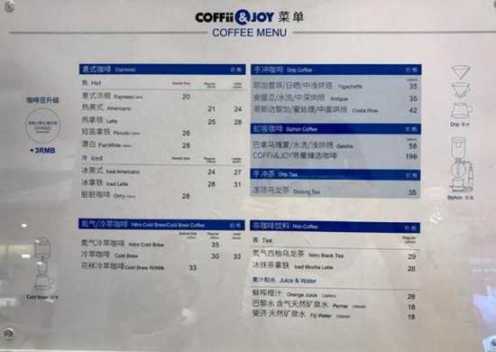 COFFii & JOY 菜单