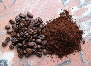 咖啡豆研磨成咖啡粉