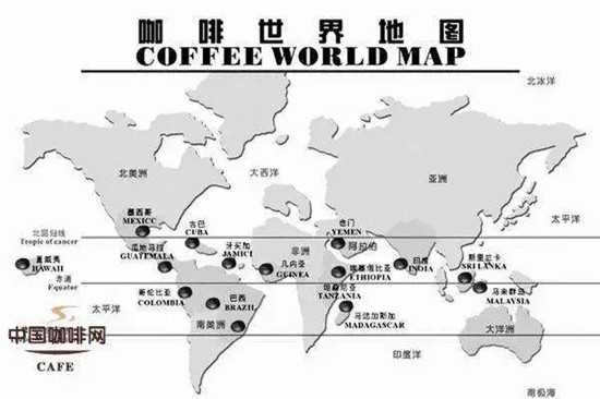 咖啡世界地图