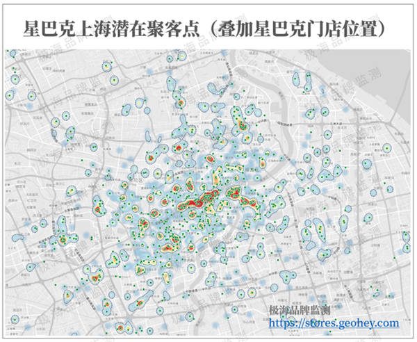 星巴克上海潜在聚客点（叠加星巴克门店位置）